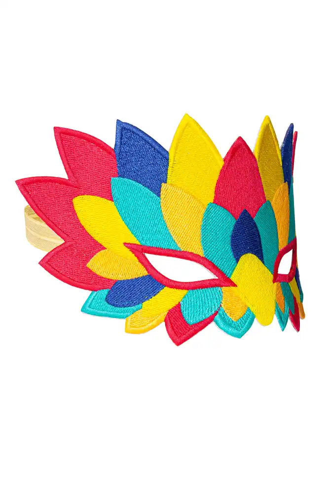 Masque brodé oiseau – Multicolore – Image 2