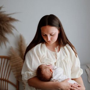 Blouse allaitement – double gaze de coton uni – Ecru