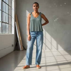 Débardeur allaitement – coton vert