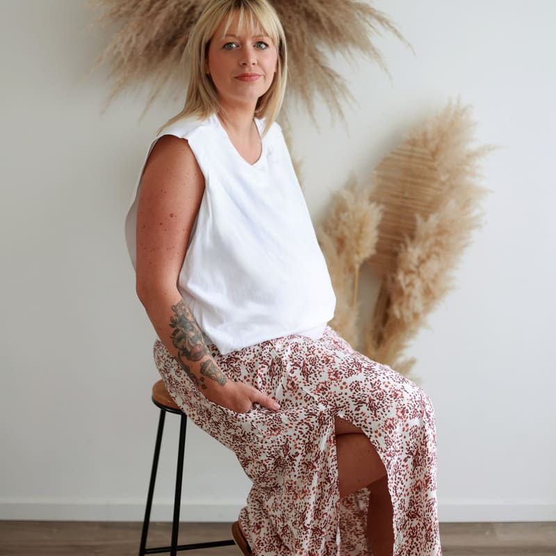 Jupe ou robe de grossesse imprimée léopard – dernière taille M – Image 4