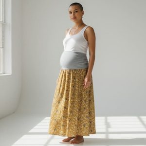 Jupe ou robe de grossesse imprimée papillons – dernière pièce taille M