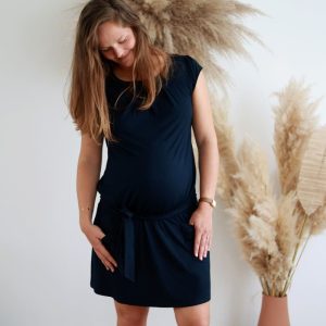 Robe grossesse – viscose et élasthanne marine