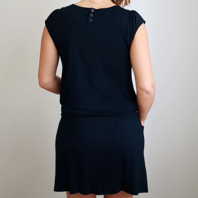 Robe grossesse – viscose et élasthanne marine – Image 4