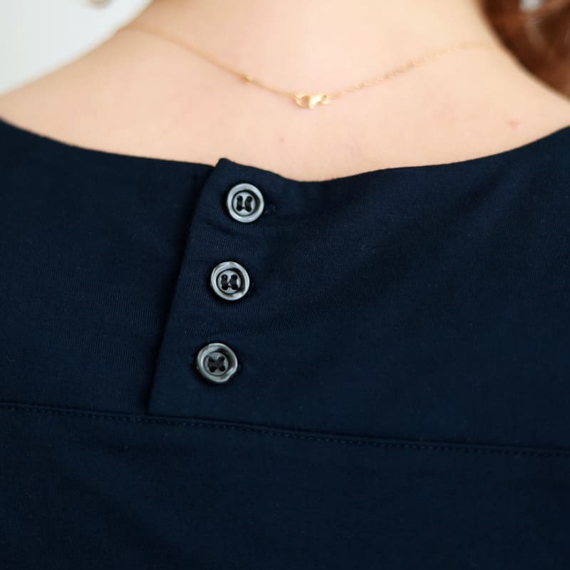 Robe grossesse – viscose et élasthanne marine – Image 5