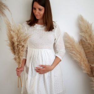 Robe grossesse – coton blanc