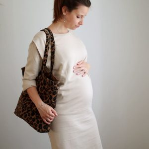 Robe grossesse et allaitement molleton extensible beige