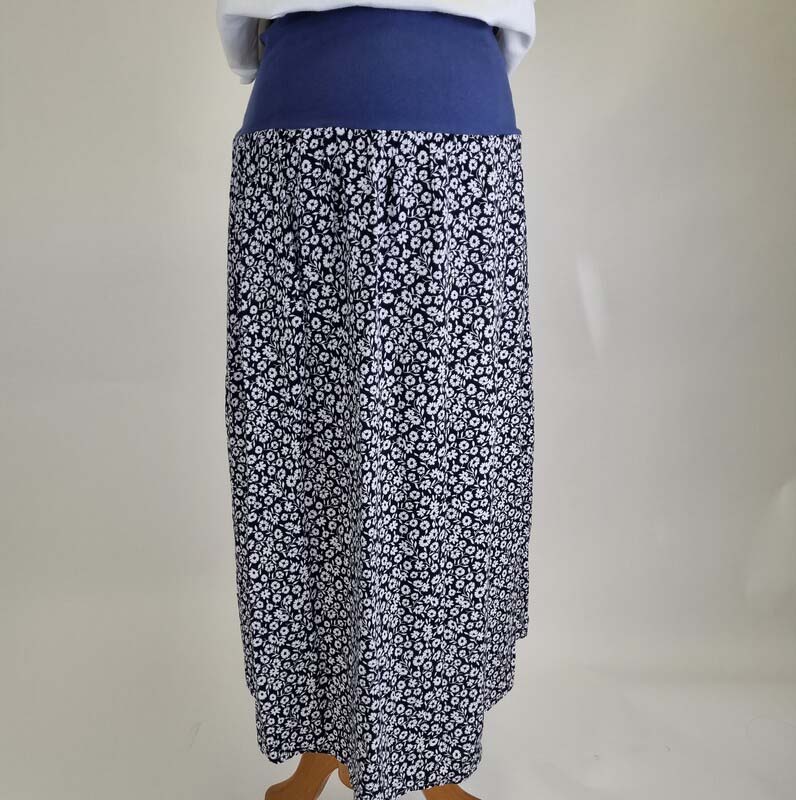 Jupe grossesse – viscose bleu
