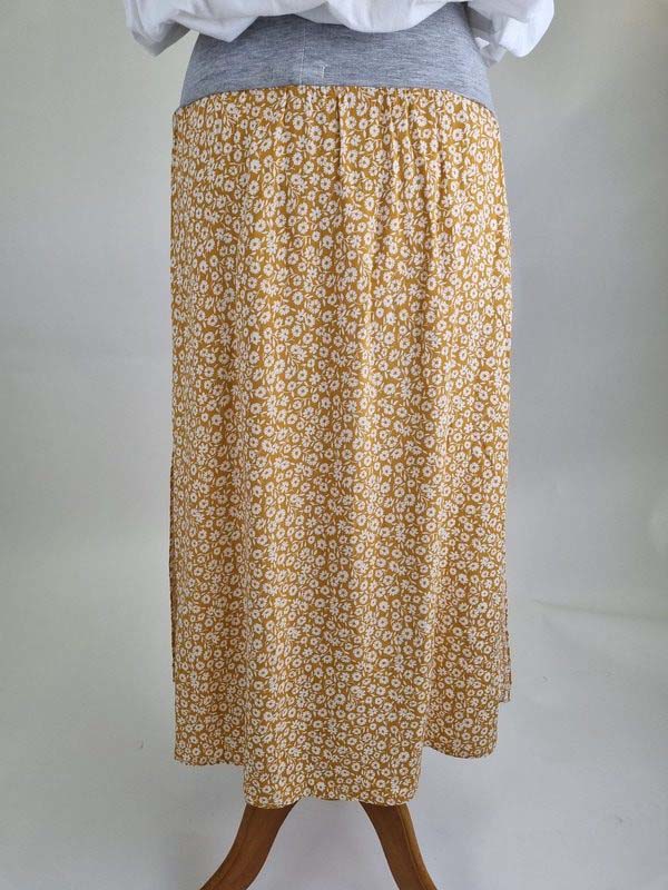 Jupe grossesse – viscose jaune – Image 3