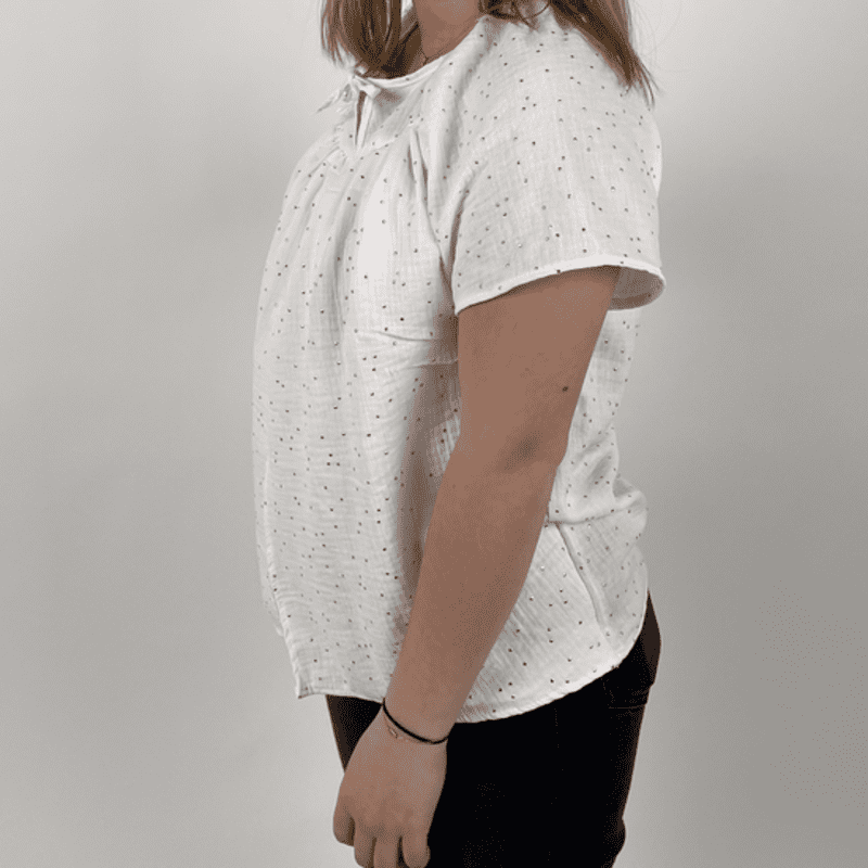 Blouse allaitement – coton Oekotex blanc – Image 2