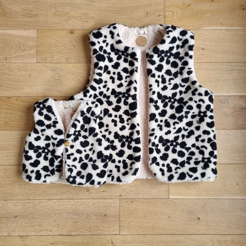 Gilet de berger réversible femme imprimé vache – Image 3