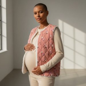 GILET DE BERGER FEMME IMPRIME FLEURS