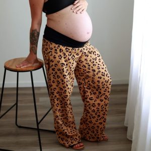Pantalon grossesse – imprimé léopard – coton