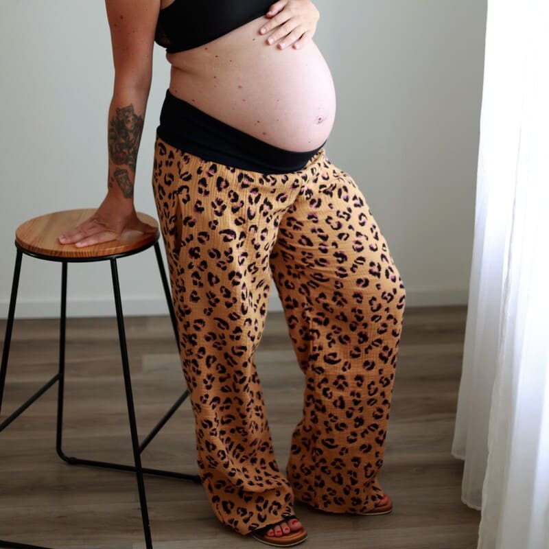 Pantalon grossesse – imprimé léopard – coton