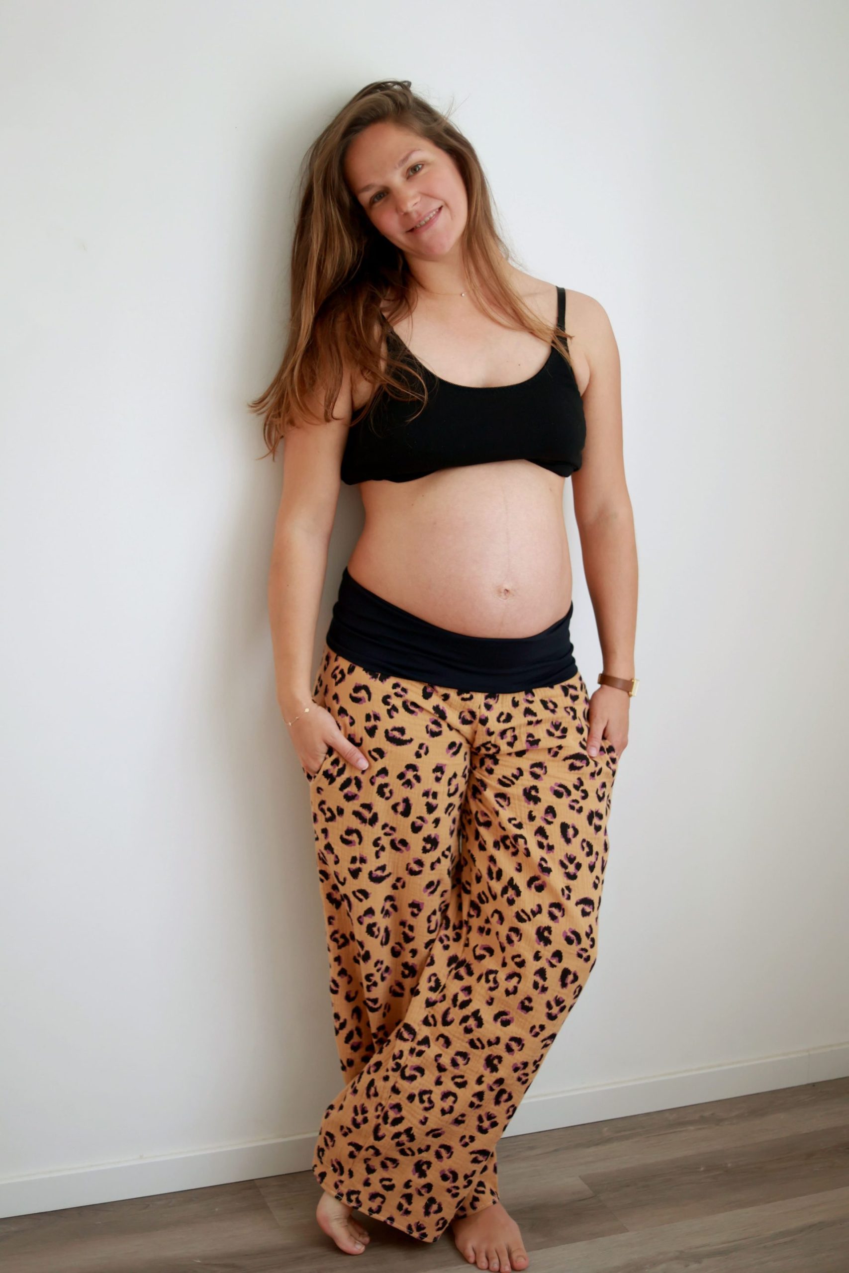 Pantalon grossesse – imprimé léopard – coton – Image 3