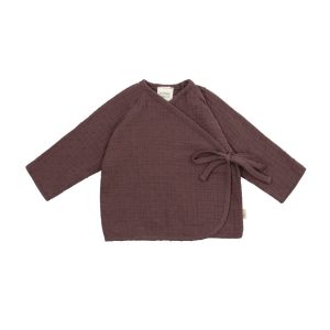 WOOLY ORGANIC – Veste enveloppante en mousseline – Prune
