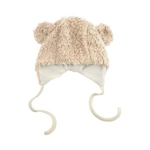 WOOLY ORGANIC – Bonnet en peluche avec oreilles teddy – Smoke Gray