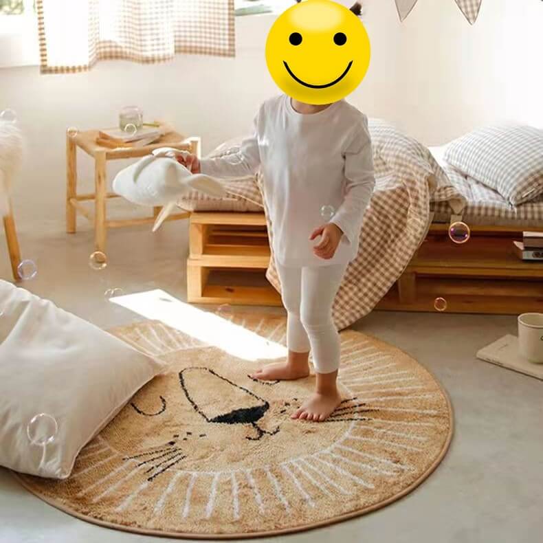 Tapis en forme de lion pour chambre de bébé
