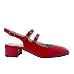 REQINS – Ballerines Rosewood cuir vernis – Rouge