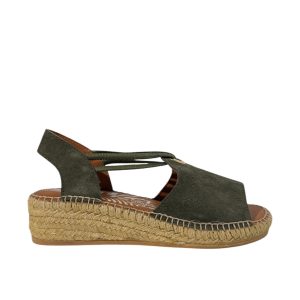 LA MAISON DE L&rsquo;ESPADRILLE – Nu Pied élastique – Kaki