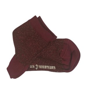 LES 3 TRICOTEURS – Chaussettes à paillettes – Bordeaux