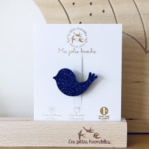 LES PETITES HIRONDELLES – Broche oiseaux – Bleu