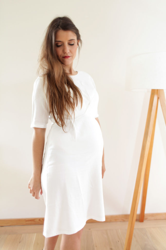 Robe grossesse chic – écrue – Image 3