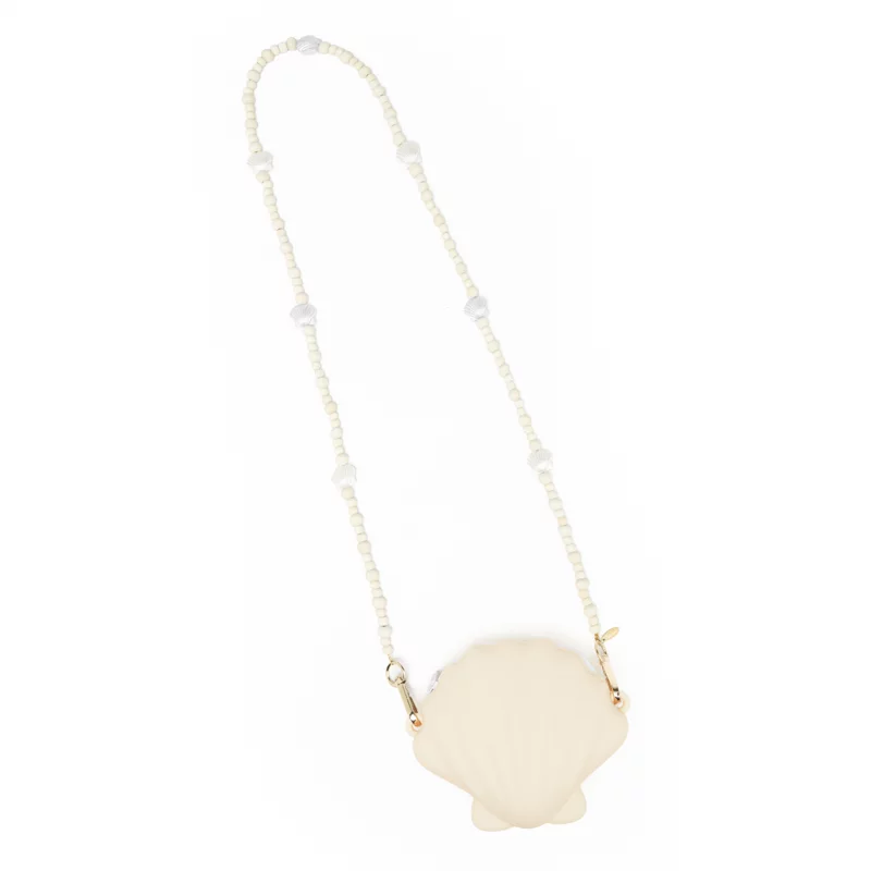Le sac à main coquillage avec anse bijoux – Crème