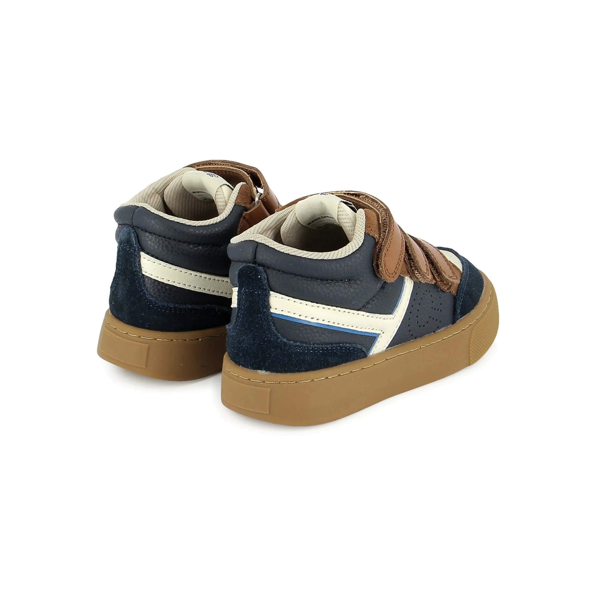 TARTINE ET CHOCOLAT – Baskets Hi Easy- Navy White Camel – Image 3