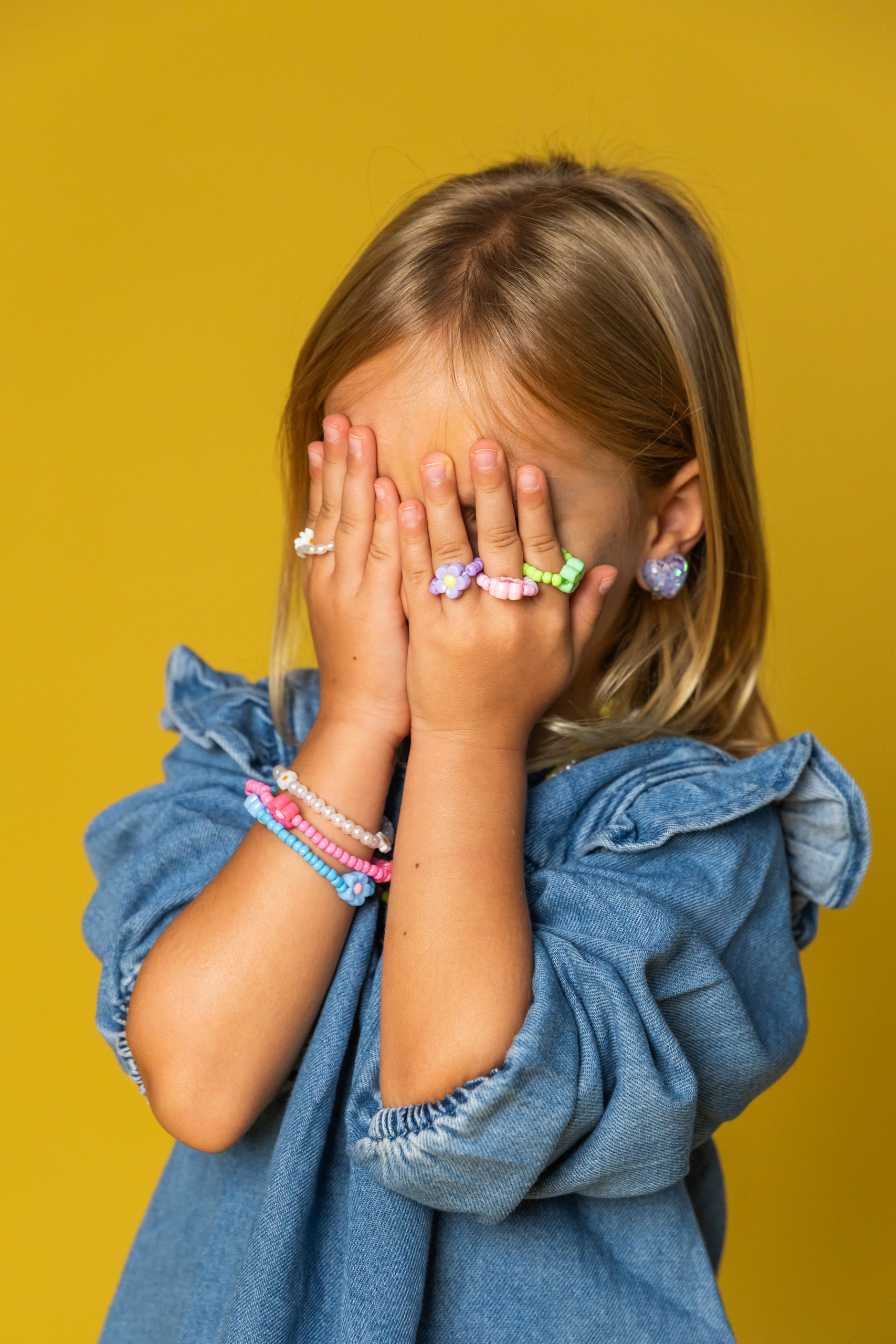 Bracelet élastique fleurs – violet – Image 7