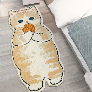 Tapis en motif de chat pour chambre de fille