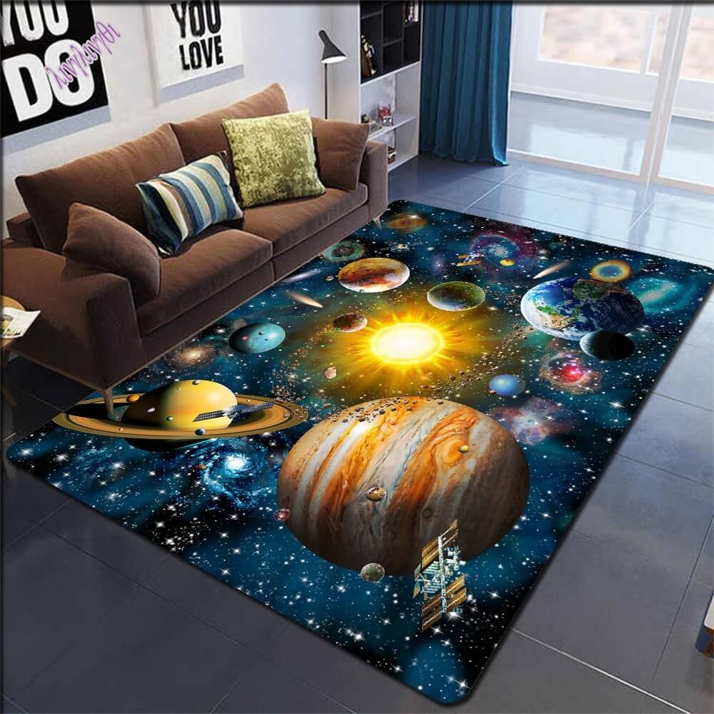 Tapis planète pour chambre de garçon