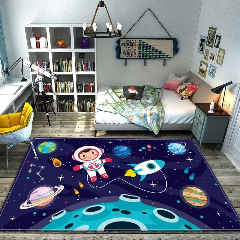 Tapis espace pour chambre de garçon