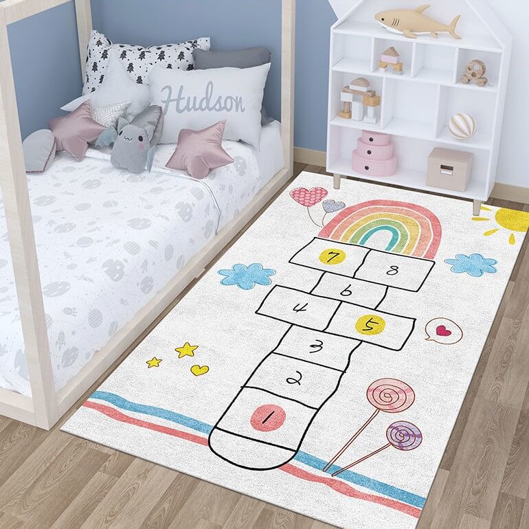 Tapis marelle pour chambre de fille
