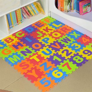 Tapis puzzle en mousse de 36 pieces chiffres lettres