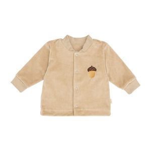 WOOLY ORGANIC – Veste en velours brodé – Savane