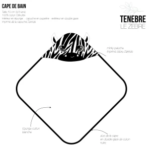 Cape de bain - Zèbre - Famille Sainjon