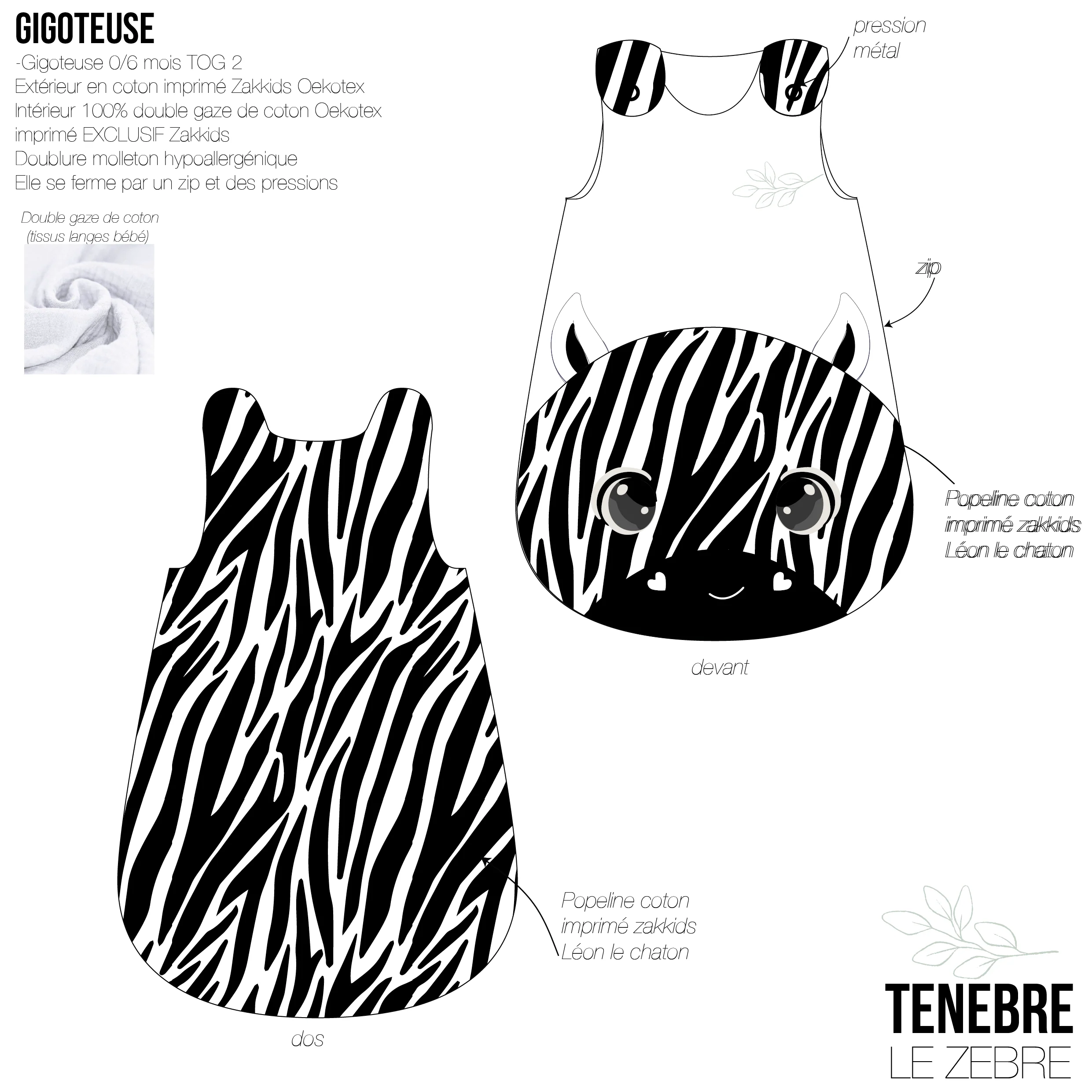 Gigoteuse zèbre - famille Saintjon