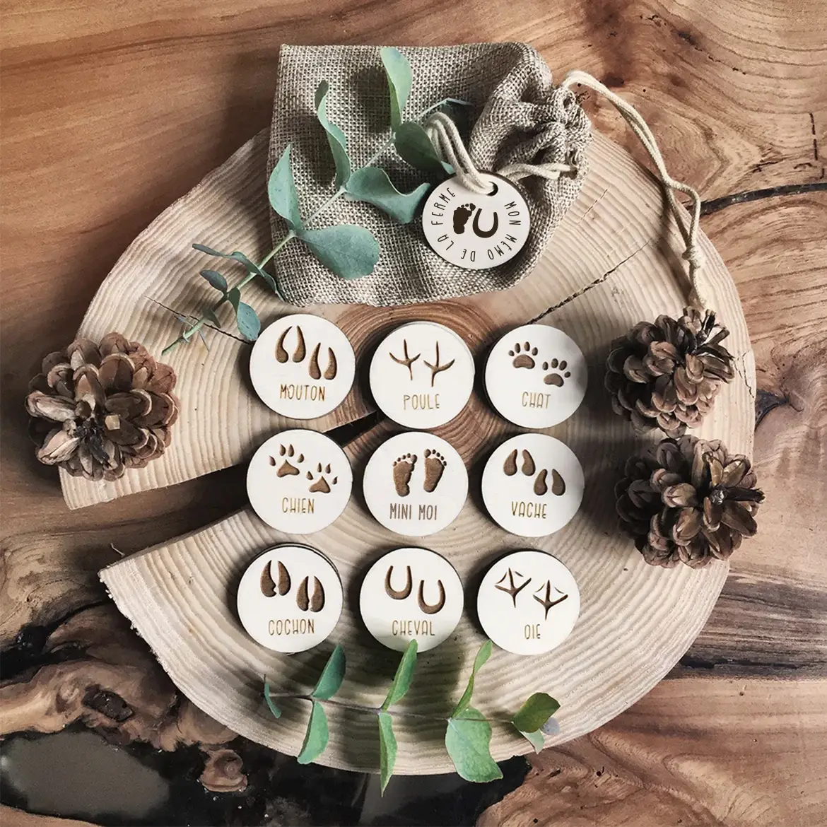 Jeu mémo empreintes d'animaux de la forêt – Image 2