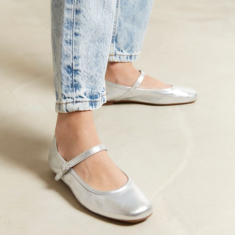 REQINS – Babies honor cuir métallisé – Argent – Image 4