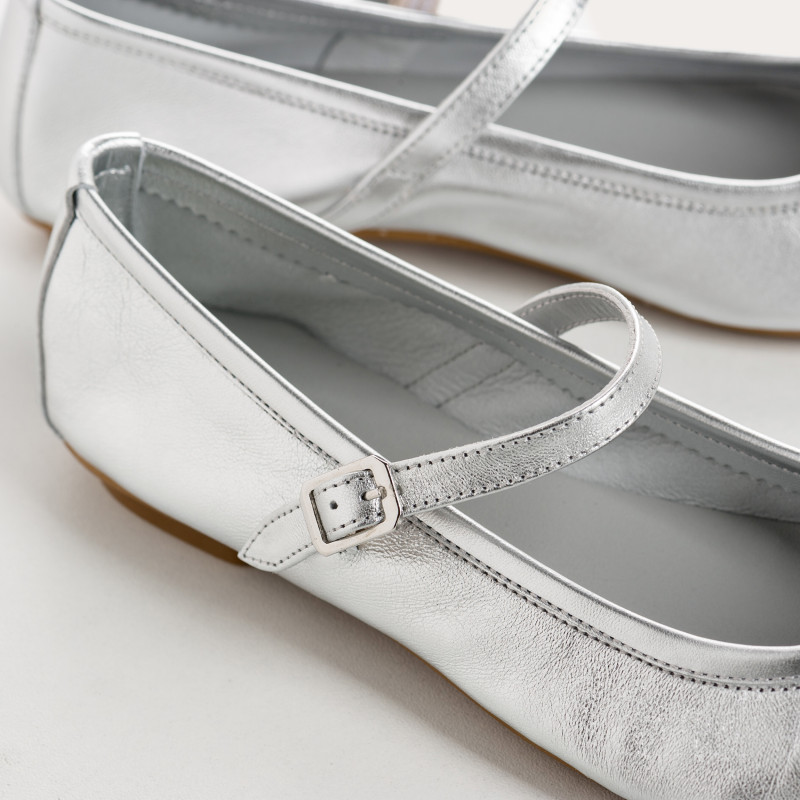 REQINS – Babies honor cuir métallisé – Argent – Image 3