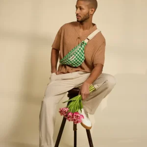 HINDBAG – Sac banane Olivia – Vichy vert