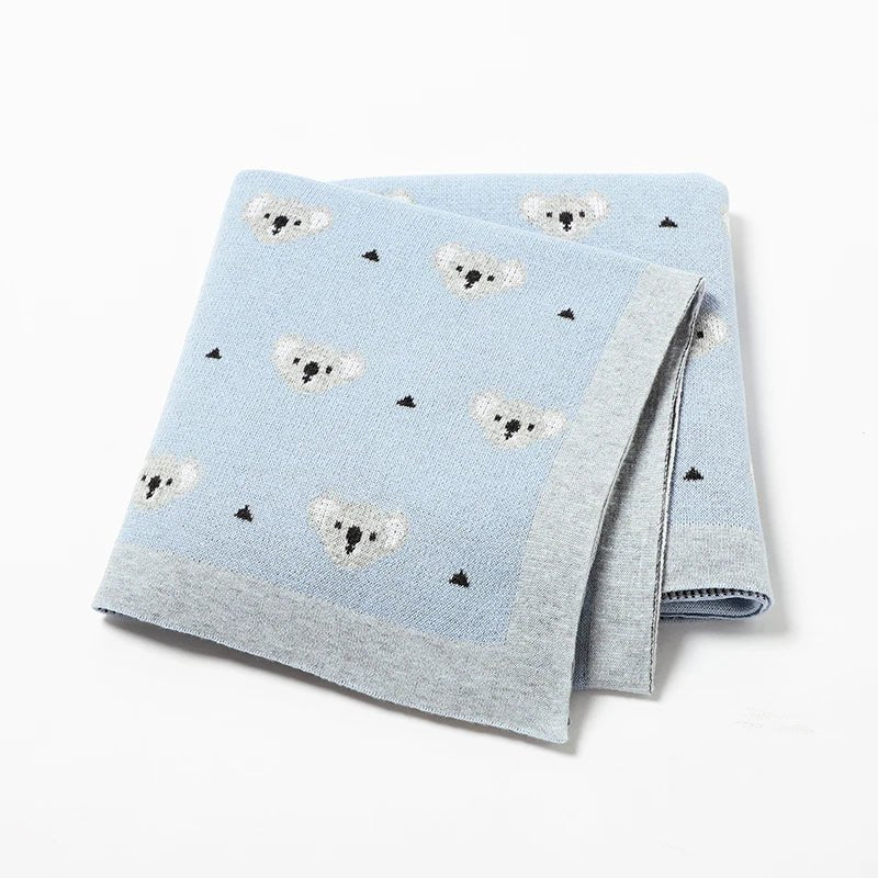 Cartoon Koala Baby Blanket – Soft Cotton Knit Swaddle – Image 7