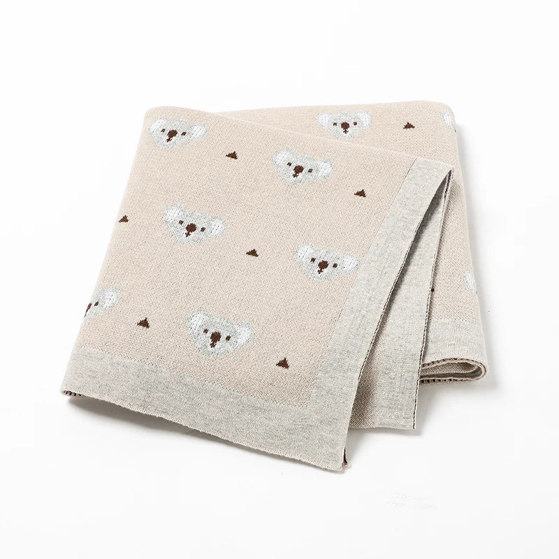 Cartoon Koala Baby Blanket – Soft Cotton Knit Swaddle – Image 8