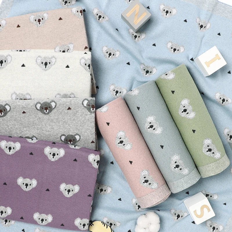 Cartoon Koala Baby Blanket – Soft Cotton Knit Swaddle – Image 6