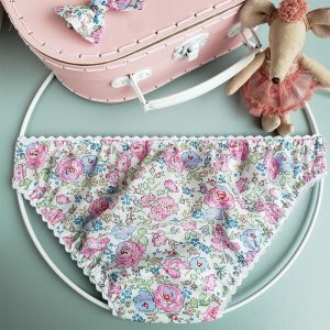 Culotte petite fille Liberty rose