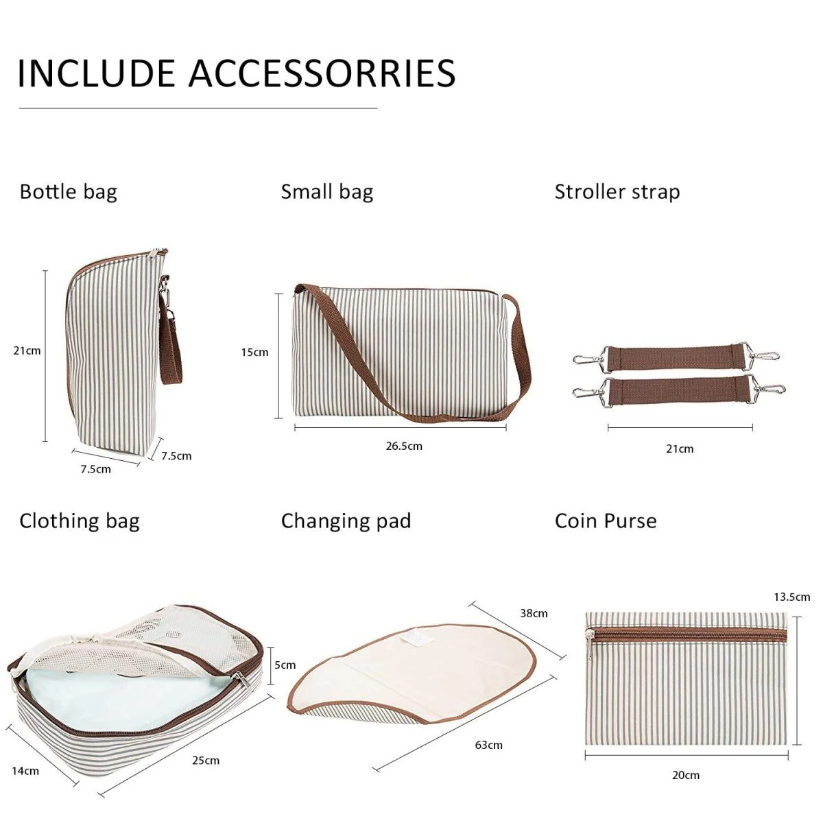 Deluxe Diaper Bag 7 Pieces Set – Image 5