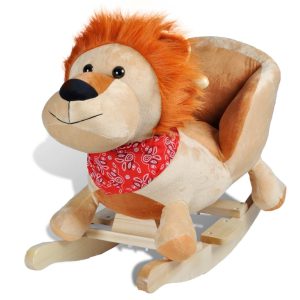 Lion à bascule pour bébé en peluche moelleuse