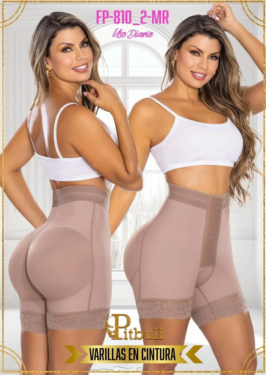 Gaine Short Remonte Fesses Avec Rangées De Crochets Effet Push-Up