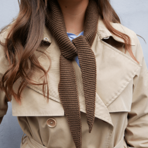 LES 3 TRICOTEURS – Foulard en laine – Marron