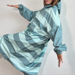POULE PARTY – Ponchos adulte – Green stripes
